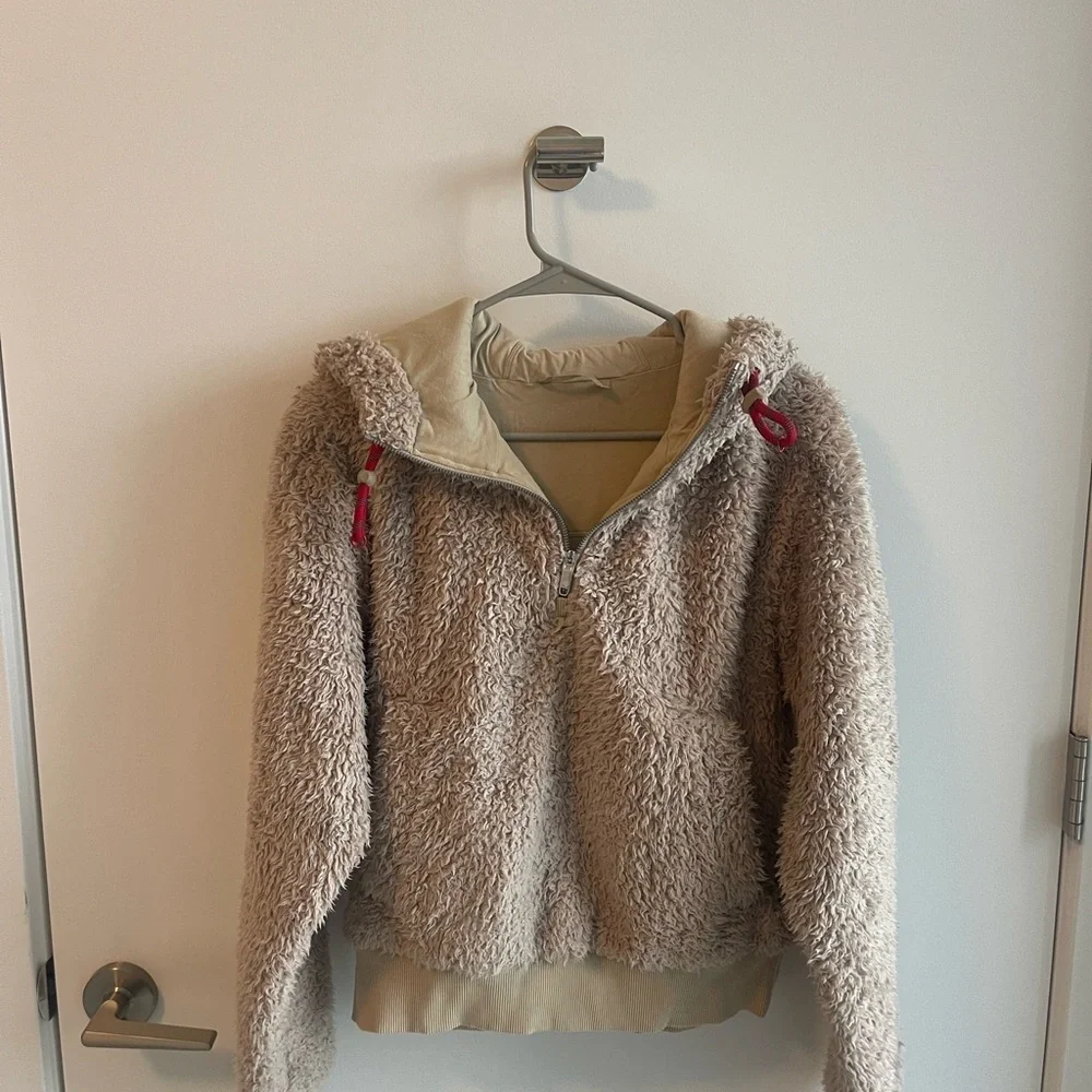 Lululemon Sherpa Quarter Zip Tan